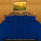 1000 TC Egyptian Cotton Waterfall Ruffle Duvet Set king Size Egyptain Blue Solid