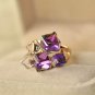 Cubic Crystal Cube 18K Gold Plated Ring Band Jewellery Rings