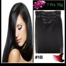 100% Human Hair Extension Clip in 7Pcs Full Head Weave