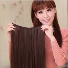 Ladies Waved Rolled Dark Brown Full Wig Hair Extension Piece Cosplay Costume