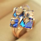 Cubic Crystal Cube 18K Gold Plated Ring Band Jewellery Rings