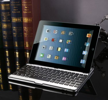 Ultra Thin Aluminum Wireless Bluetooth Keyboard Stand Case Cover Dock for iPad 2 3rd 4 Gen
