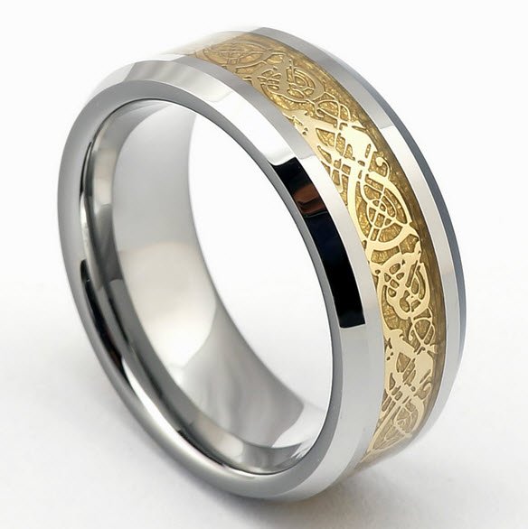 Tungsten Dragon Ring Wedding Band Engagment Ring Jewellery