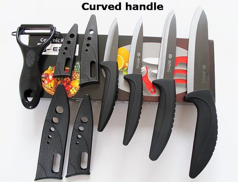 5pc Ceramic Knife Set Kitchen Chef Knives Peeler Sheaths
