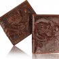 Men's 100% Genuine Leather 3D Dragon Wallet Purse Money Holder Clip