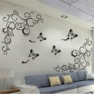 Hot Butterfly Feifei Vine Flower Sticker Wall Decal Removable Art PVC Decor Home