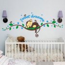 Vinyl Monkey Decal Decor Cute Sweet Dreams Infant Baby Childrens Room Wall