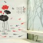 Asian Lotus Accent Decal Wall Art Decor Removable Sticker