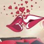 Big Kiss Lips Love Heart Vinyl Wall Decal Decor Sticker Poster