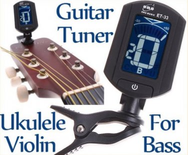 LCD Digital Bass Violin Ukulele Guitar Tuner Chromatic