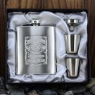 7oz Jack Daniels Hip Flask Canteen Gift Set Box Stainless Steel