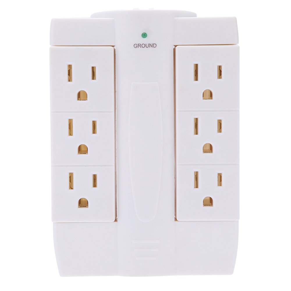 Swivel Wall Socket 6 in 1 Splitter Electrical Outlet Plug