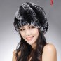 Genuine Real Rex Rabbit Fur Womens Winter Hat Bonnet Cap Beanie