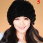 Genuine Real Rex Rabbit Fur Womens Winter Hat Bonnet Cap Beanie