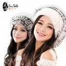 2015 Womens Genuine Rex Rabbit Fur Beret Winter Hat Bonnet