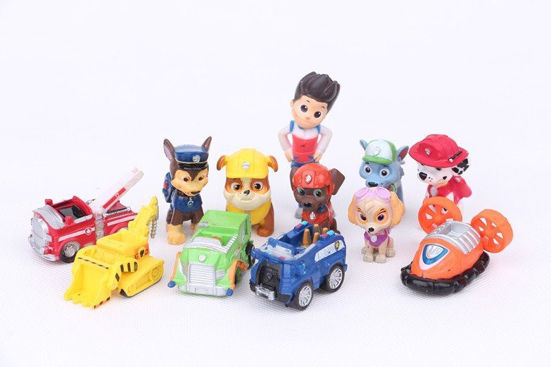 paw patrol figures in cars