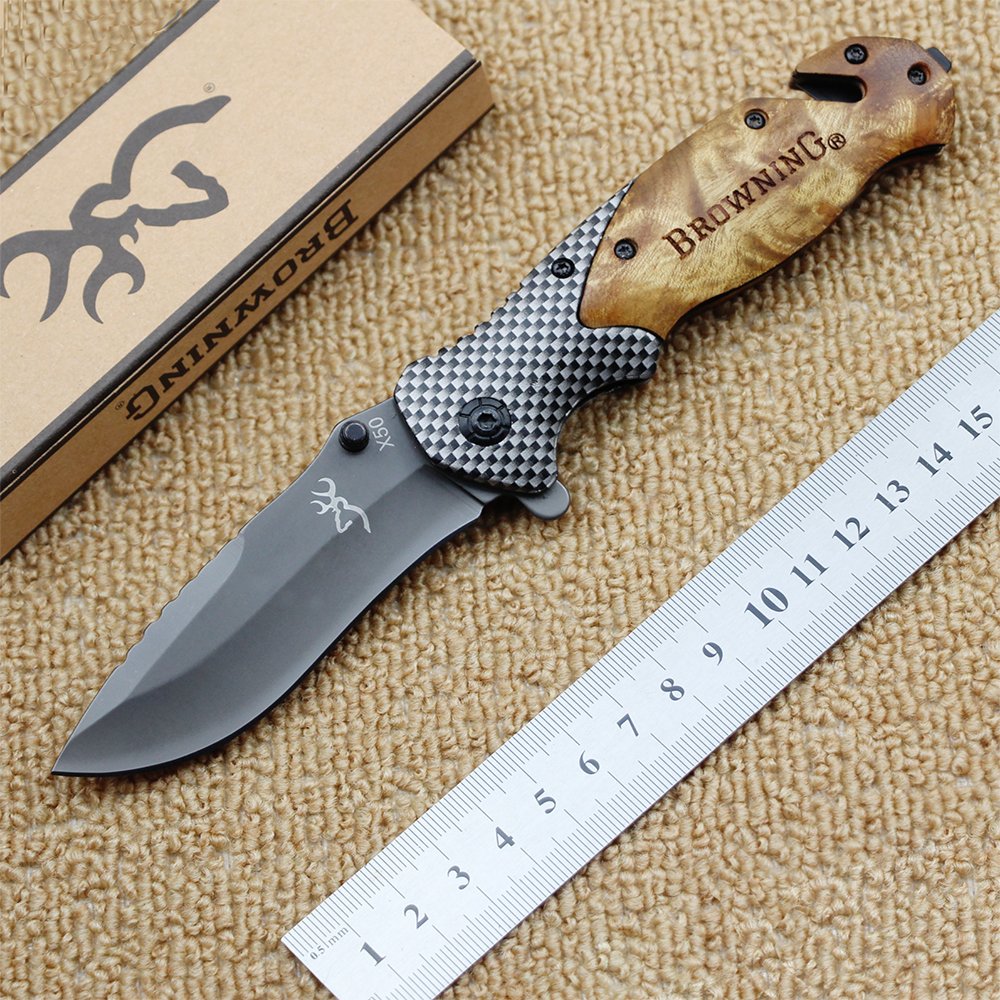 Tactical Browning 3 In 1 Folding Pocket Knife Hunting Knives