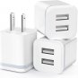 USB Wall Charger Adapter 3-Pack 2.1A/5V Dual Port USB Cube Replacement for iPhone Samsung