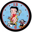 Betty Boop Blue Background 9" Novelty Wall Clock 03