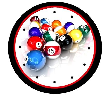 Billiard Balls Pool Bar Nice 9" Novelty Wall Clock 01