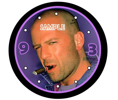 Bruce Willis Handsome 9" Novelty Wall Clock 01