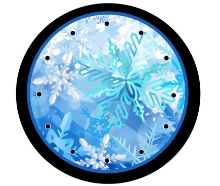 Winter Blue Snowflake 9" Novelty Wall Clock 01