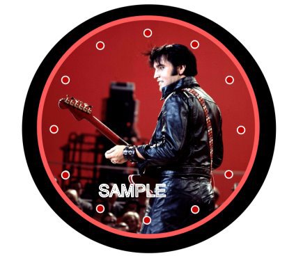 Elvis Presley Black Leather Suit 9" Novelty Wall Clock 02
