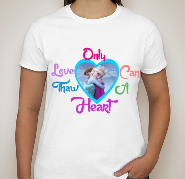 Frozen Ana Elsa Only Love Can Thaw A Heart Child's Large T-shirt