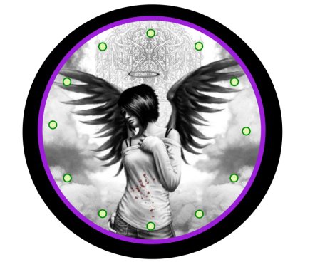 Emo Angel Beautiful 9" Novelty Wall Clock 01
