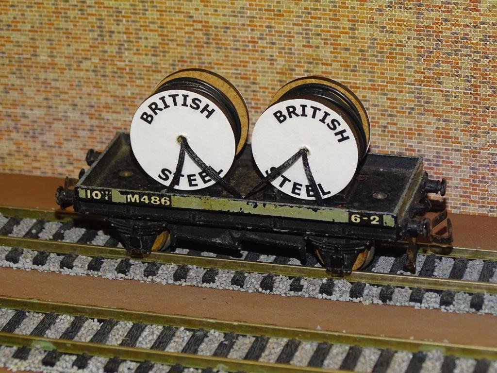 British Steel Cable Drums OO Gauge Set of 4 + FREE Bolted Pack Wagon Loads #2033