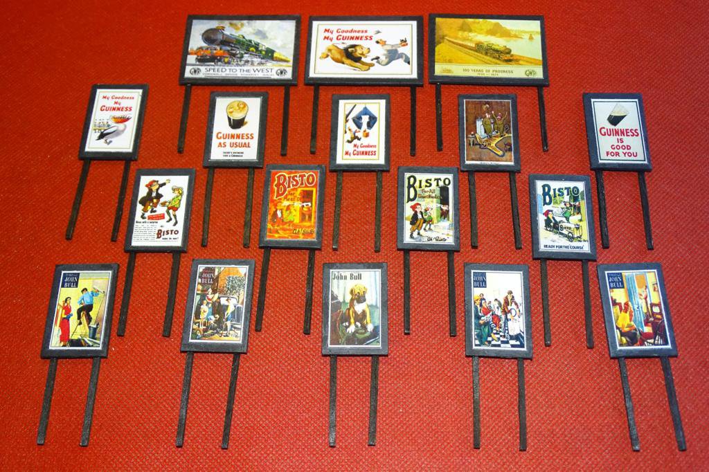 Bisto Guinness John Bull Railway Billboards OO Gauge Advertising Signs Set of 17 #2047