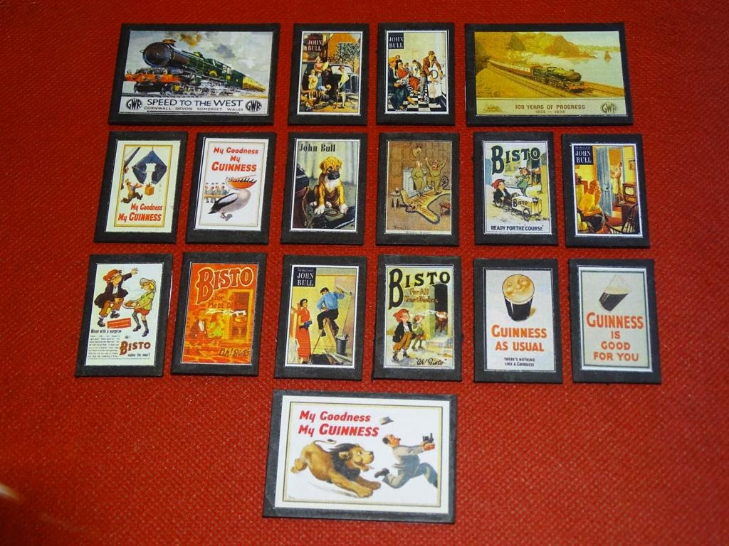 Bisto Guinness John Bull Railway Wallboards OO Gauge Advertising Signs Set of 17 #2044