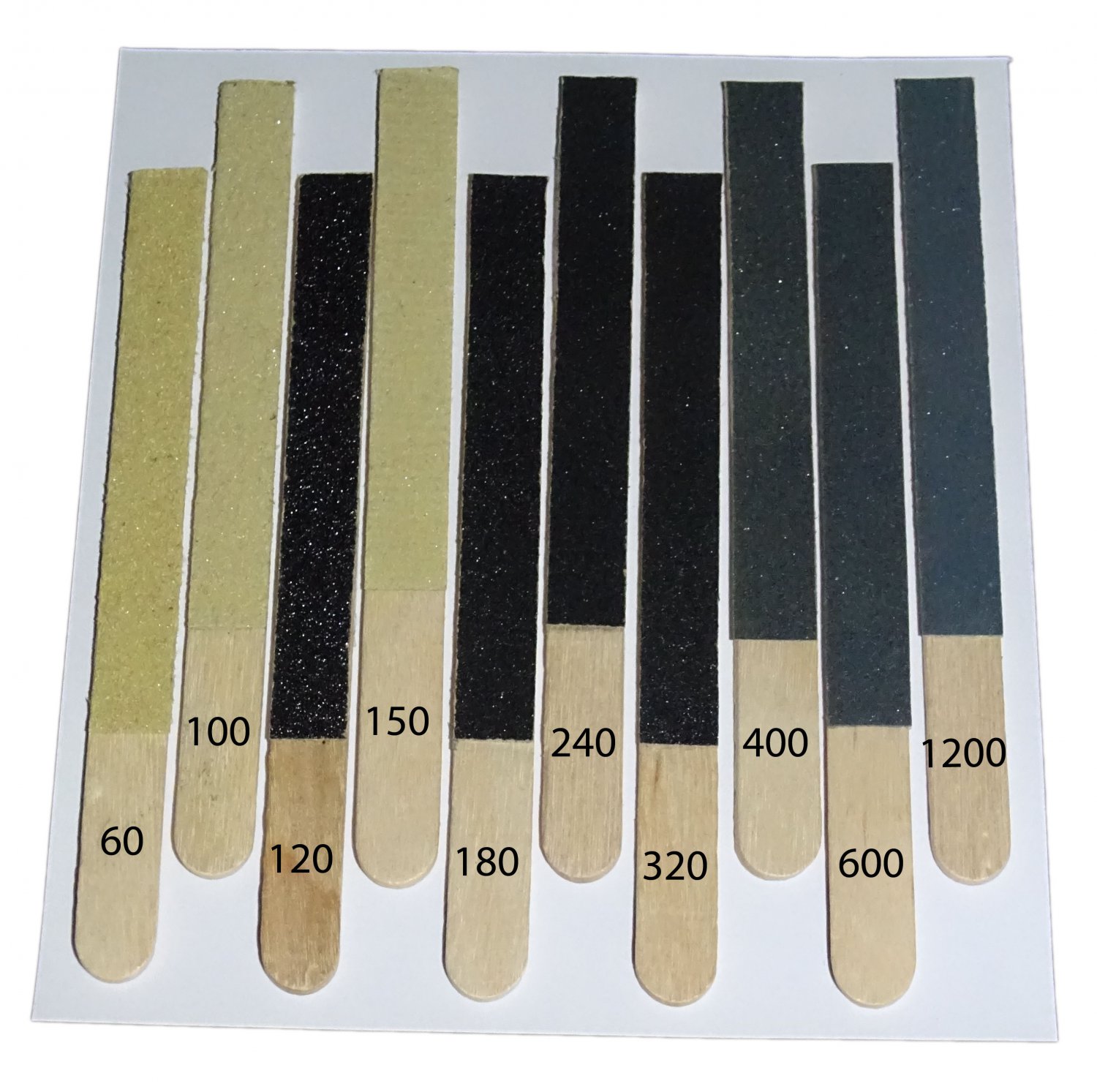 Sanding Sticks Type 2 Single Sided 10 Grades 2 of each OO Gauge Aid + 2 FREE #2029