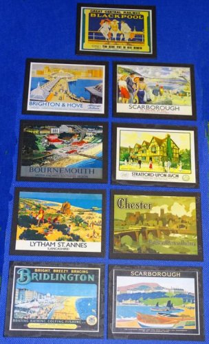 Destinations Wallboards O Gauge Advertising Signs Set of 14 Railway Hobby #2051