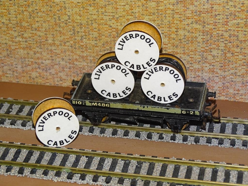 Liverpool Cable Drums OO Gauge Set of 4 + FREE Bolted Pack Wagon Loads #2037