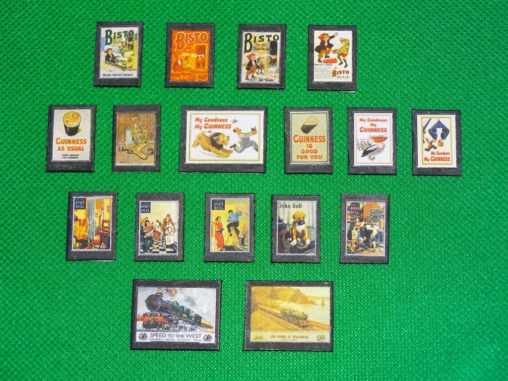 Bisto Guinness John Bull Railway Wallboards N Gauge Advertising Signs Set of 17 #2043