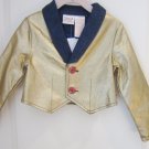 Truly Scrumptious Girls Gold Denim Blazer Cropped with Sparkly Lapel Size 3T NWT