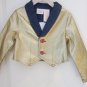 Truly Scrumptious Girls Gold Denim Blazer Cropped with Sparkly Lapel Size 3T NWT