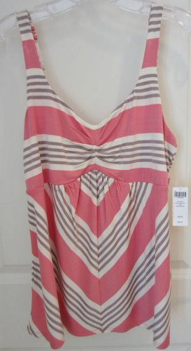 Soma Intimates Soft Jersey Cami Pink with Tan Stripes Size M NWT!