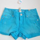 Justice for Girls Bright Blue Denim Shorts Size 10 Regular New with Tags