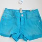 Justice for Girls Bright Blue Denim Shorts Size 10 Regular New with Tags