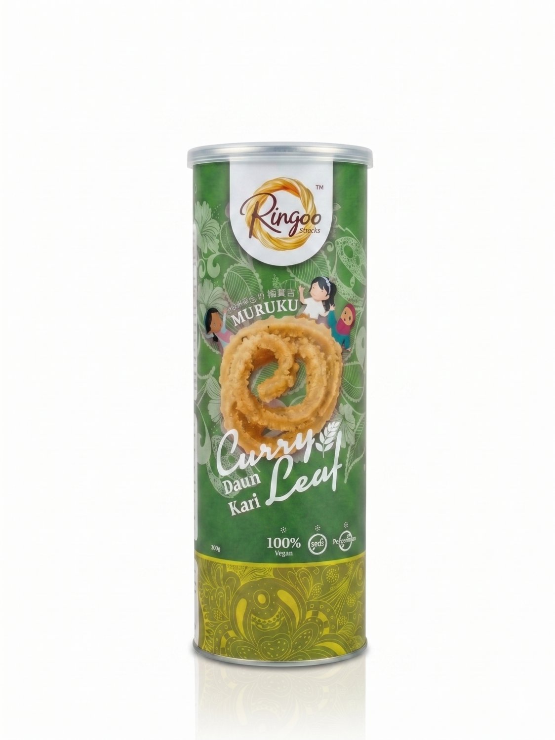 Ringoo Premium Traditional Muruku Savory Snack Box &acirc;�� Curry Leaf Flavor Carton (12 Canisters)