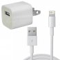 USB Home AC Wall Charger w/ 8 Pin Data Sync Cable Cord for Apple iPod touch 5, USA Plug