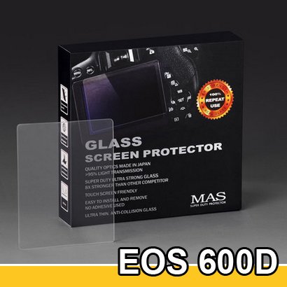 MAS Optical Glass Screen Protector for Canon EOS 600D Rebel T3i LCD Protection