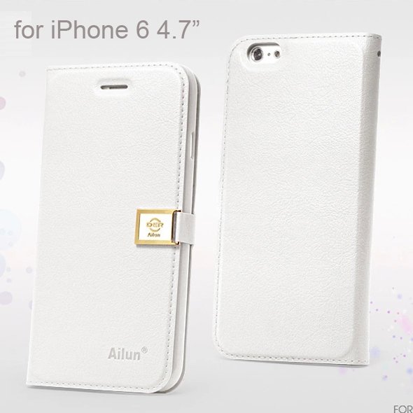 Ailun Luxury Leather Wallet Case Protective Cover for iPhone 6S & iPhone 6 4.7" - White