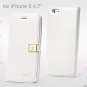 Ailun Luxury Leather Wallet Case Protective Cover for iPhone 6S & iPhone 6 4.7" - White