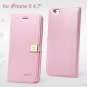Ailun Luxury Leather Wallet Case Protective Cover for iPhone 6S & iPhone 6 4.7" - Pink