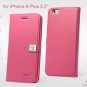 Ailun Luxury Leather Wallet Case Protective Cover for Apple iPhone 6S Plus & 6 Plus 5.5" - Gold Red