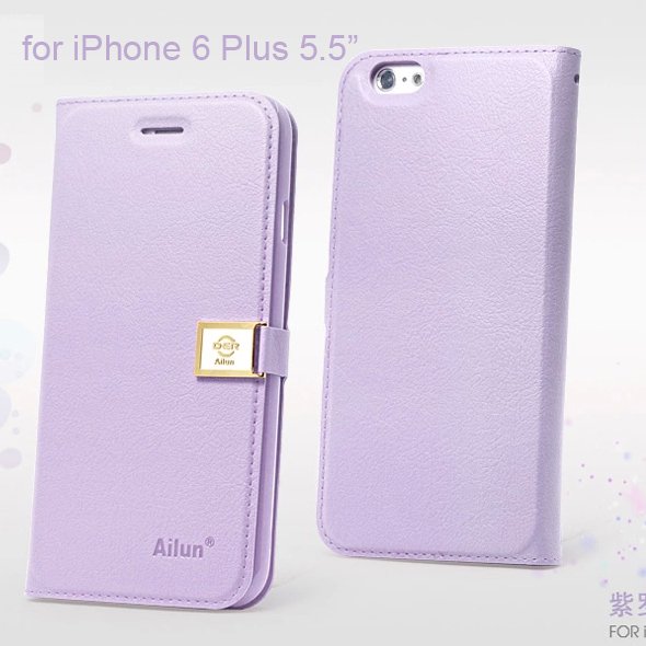 Ailun Luxury Leather Wallet Case Protective Cover for Apple iPhone 6S Plus & 6 Plus 5.5" - Violet