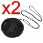 2x 77mm Lens Cap w/ Leash for Canon 50D EF 17-40 24-70 24-105mm